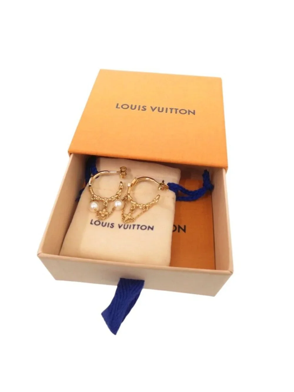 Louis Vuitton Blooming Earrings Pearl Metal Faux Gold